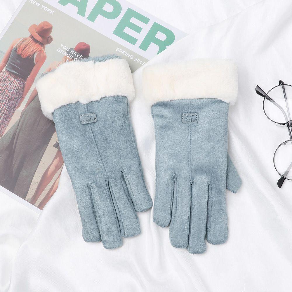 Gloves Autumn Winter Outdoor Sport Full Finger Mittens Furry Warm Mitts Thick Plush Women Gloves