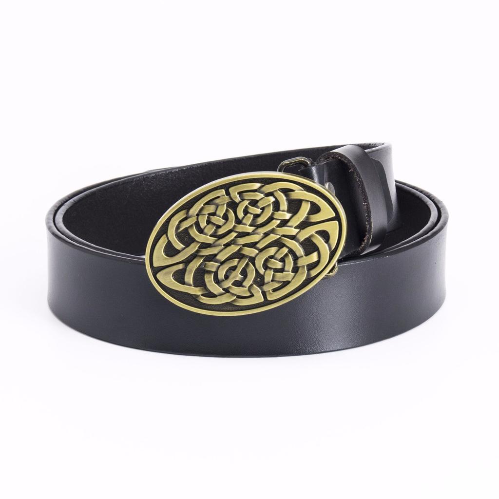Fashion New Men's Belt Retro Whole Cowhide Smooth Buckle Belt Men's Waist Belt