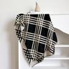 Black And White Line Plaid Scarf Women'S Winter High-End Sense Of Gold Temperament Imitation Cashmere Scarf