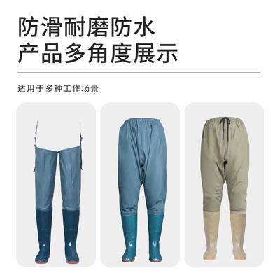 Rain Boots Rain Shoes Men's Waterproof Waist-length Fishing Extended Knee-high Waterproof Shoes Wear-resistant and Non-slip