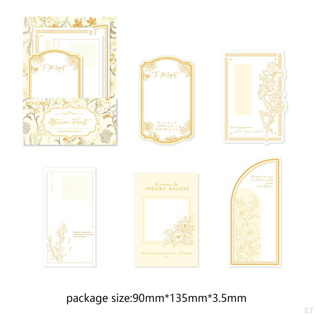 4 Pieces Embossed Notes Journal Decoration Collages Crafts Decorating Creative Elegant Art Scrapbook