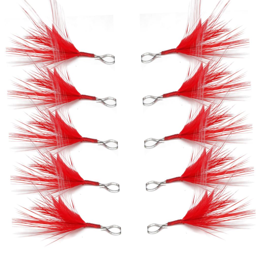 10Pcs Detachable Fishing Spoon Bait Lure Feather Fishing Equipment Feather Lure Pendant Saltwater Fishing Accessories