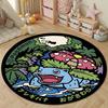 Multiple Styles Pokemon Bulbasaur Cartoon Print Round Rugs Carpet for Living Room Bedroom Kids Room Bath Chair Mat Home Decor