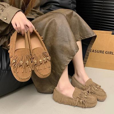 Zapatos Retro de Moda para Mujer con Suela Blanda Primavera Nuevo Zapato Plano Redondo Moda Mujer Zapatos de Borlas Zapatos Casuales para Mujer Zapatos Deportivos para Mujer Zapatosbaratos
