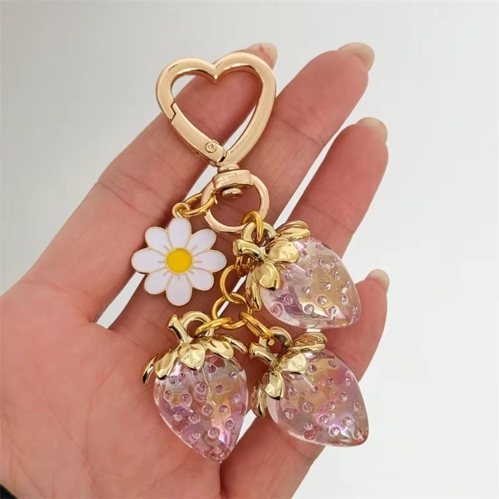 Lightweight Strawberry Bag Pendant Flower Daisy Key Chain Cute Keychain  Women