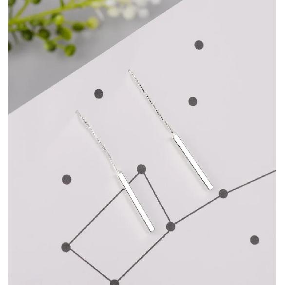 100% 925 Sterling Silver Long Drop Earrings for Women Wedding Party Gifts Sterling-silver-jewelry Pendientes