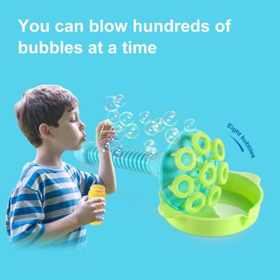 Trumpet Bubble Blower Set Kids Bubbles Maker with Tray Bubble Wands Funny Bubbles Toy for Kids Outdoor Entertainment Portable Bubble Machine