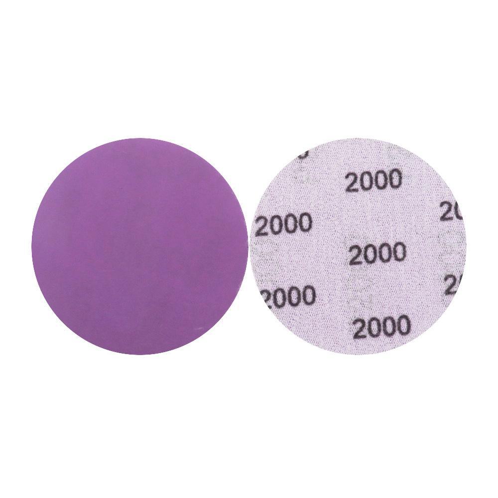 3" 75 mm lila selbstklebendes Flock-Schleifpapier zum Polieren von Autolack