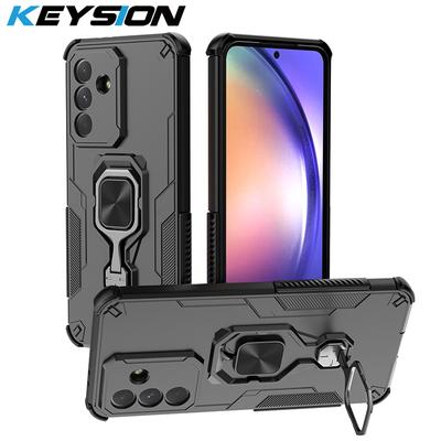 KEYSION Coque antichoc pour Samsung A56 5G A36 A16, en silicone souple et PC, avec anneau métallique vertical et support pour Galaxy A16 A36 A56