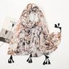 Spring and summer new cotton and linen feel hanging beard tassel long scarf travel photo shawl woman