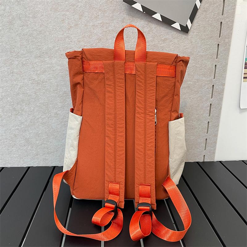 Color Block Schoolbag Women's Backpack Large Capacity Student Backpack