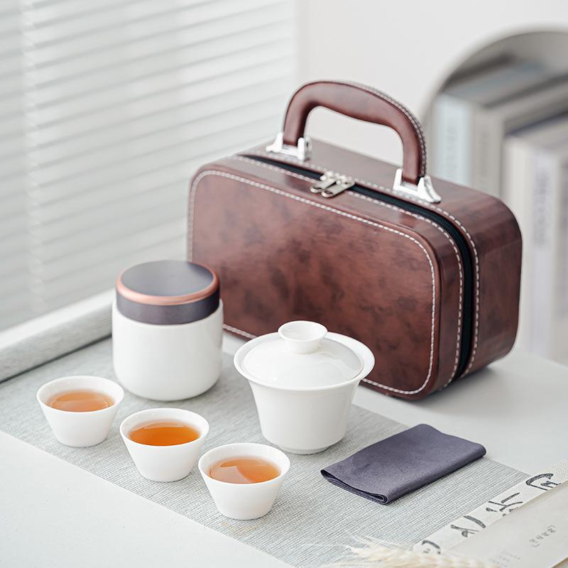 Travel tea set portable kung fu tea set outdoor teapot quick guest cup Mid-Autumn Festival gift gift