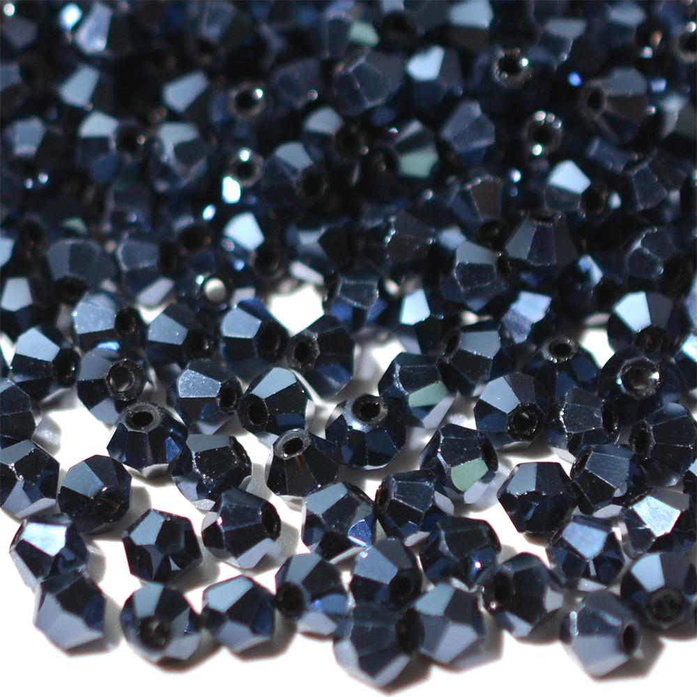 Kovová barva 100ks Průměr 4mm Bikonický tvar Pokovené Rakouské krystaly Skleněné korálky Volné Distanční korálky pro výrobu šperků