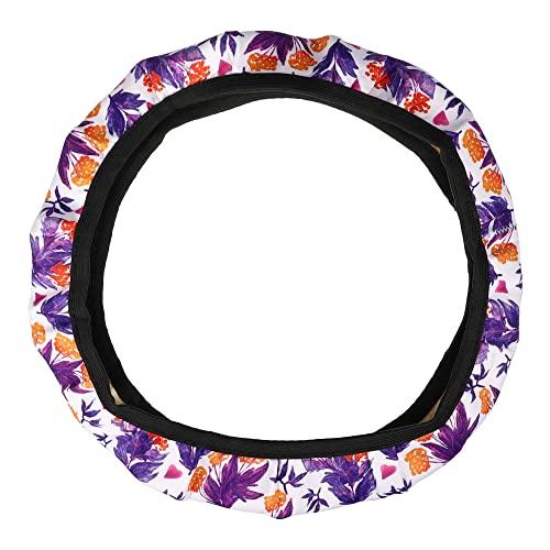 

ACROPIX Универсальная оплетка на руль автомобиля с цветочным узором, диаметр 37-38 см, фиолетовая, 1 шт.