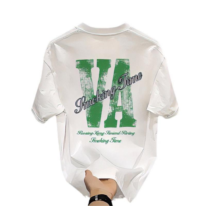 Tricou Bază High-End cu Mânecă Scurtă Bărbați Tendință Imprimare Simplă Versatil Luminos Luxos Răutăcios Frumos Casual Trendy Top