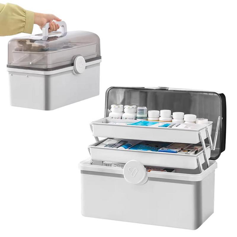 3 Tier Medicine Box Portable 3-Layer Multifunctional Medicine Container Large Capacity Transparent Medicine Box With Carrying belgium