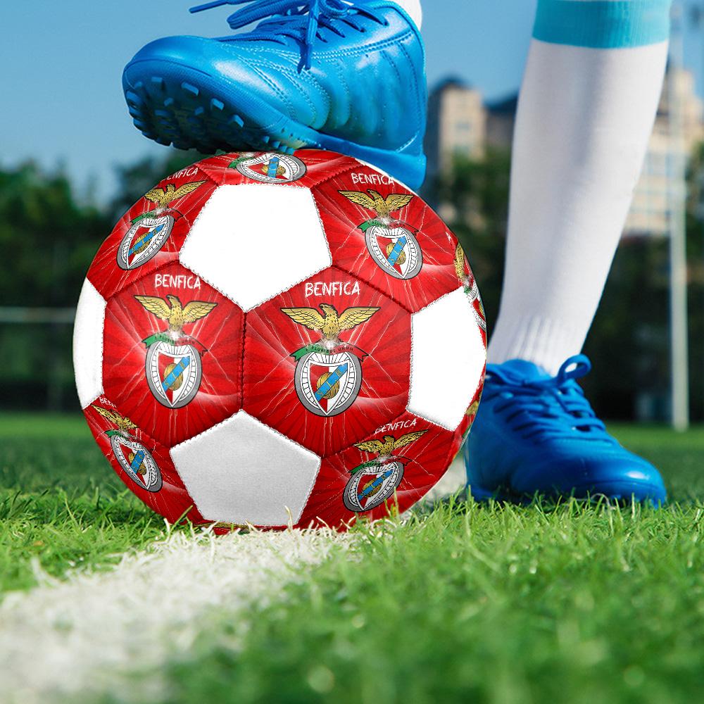 1 Stück SL Benfica Logo Größe 5 Fußball PragHallenfußball Bunt Alle Altersgruppen Maschinengenäht PVC Wettkampfbereit Langlebig Hoher Rückprall