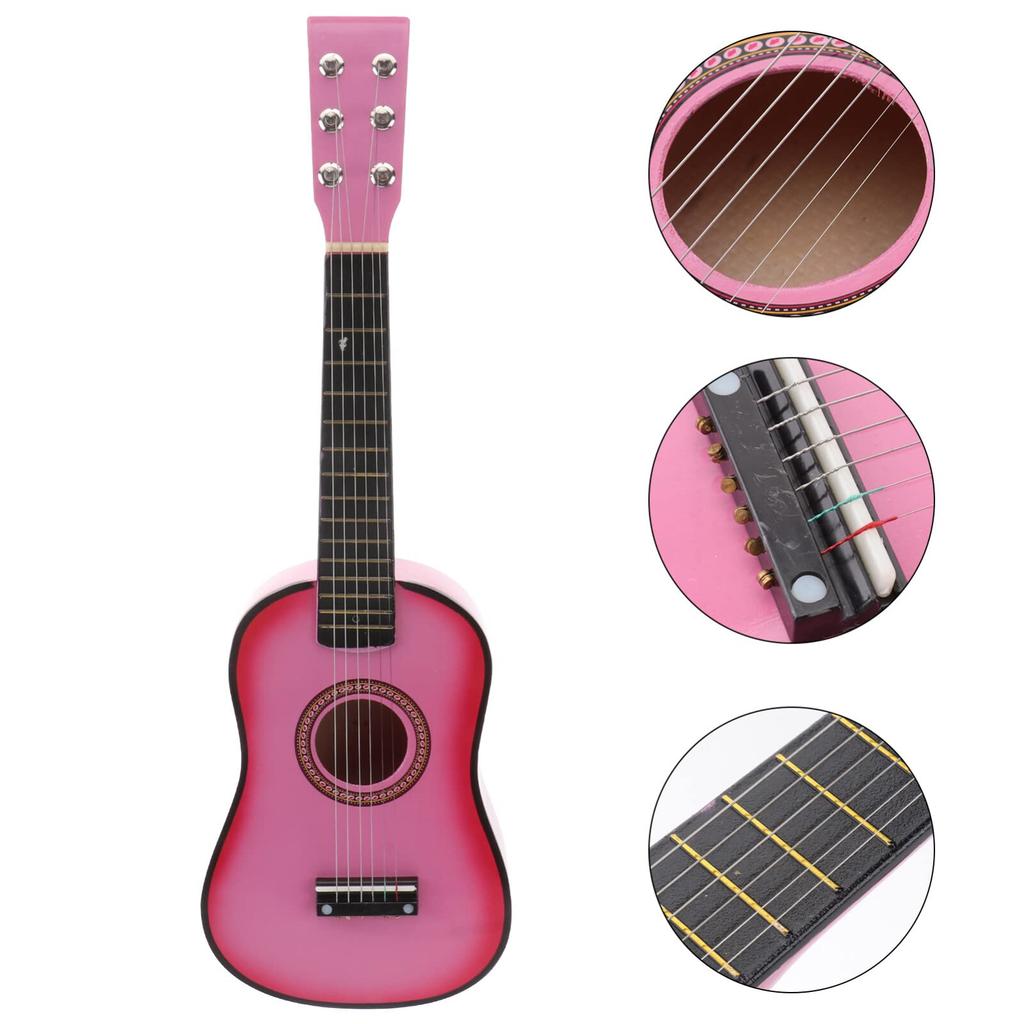 Chitarra per Principianti 23 Pollici Piccola Chitarra Legno Classico Strumento Musicale Giocattolo Per Bambini/Ragazze/Ragazzi/Principianti Chitarra a 6 Corde