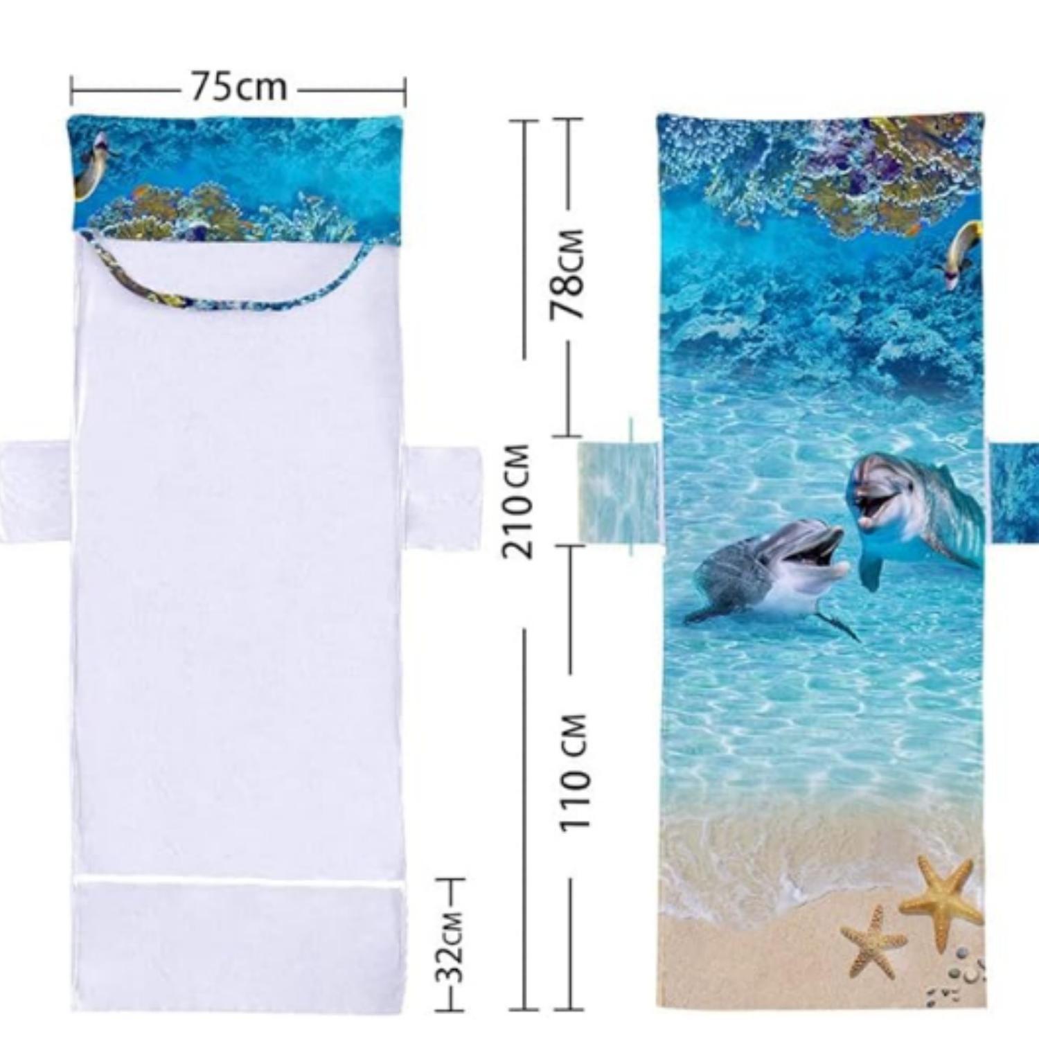 

Ocean Lounge Chair Beach Towel, Portable Microfiber Beach Chair Covers for Pool Hotel Outdoor(Dolphin,140x180cm) W30*H60(CM)