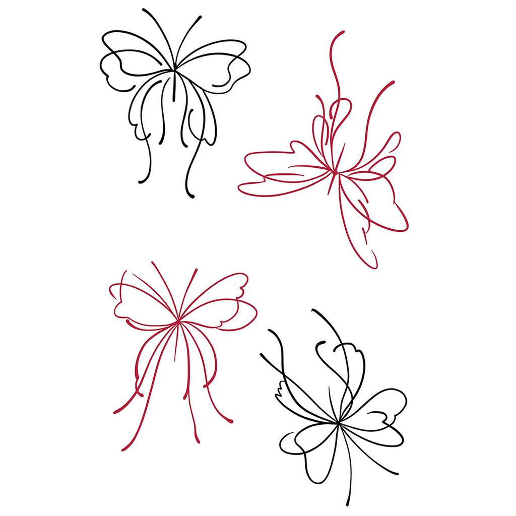 Simple Personality Spice Girl Three-Dimensional Butterfly Flower Wicker Collarbone Arm Tattoo Sticker