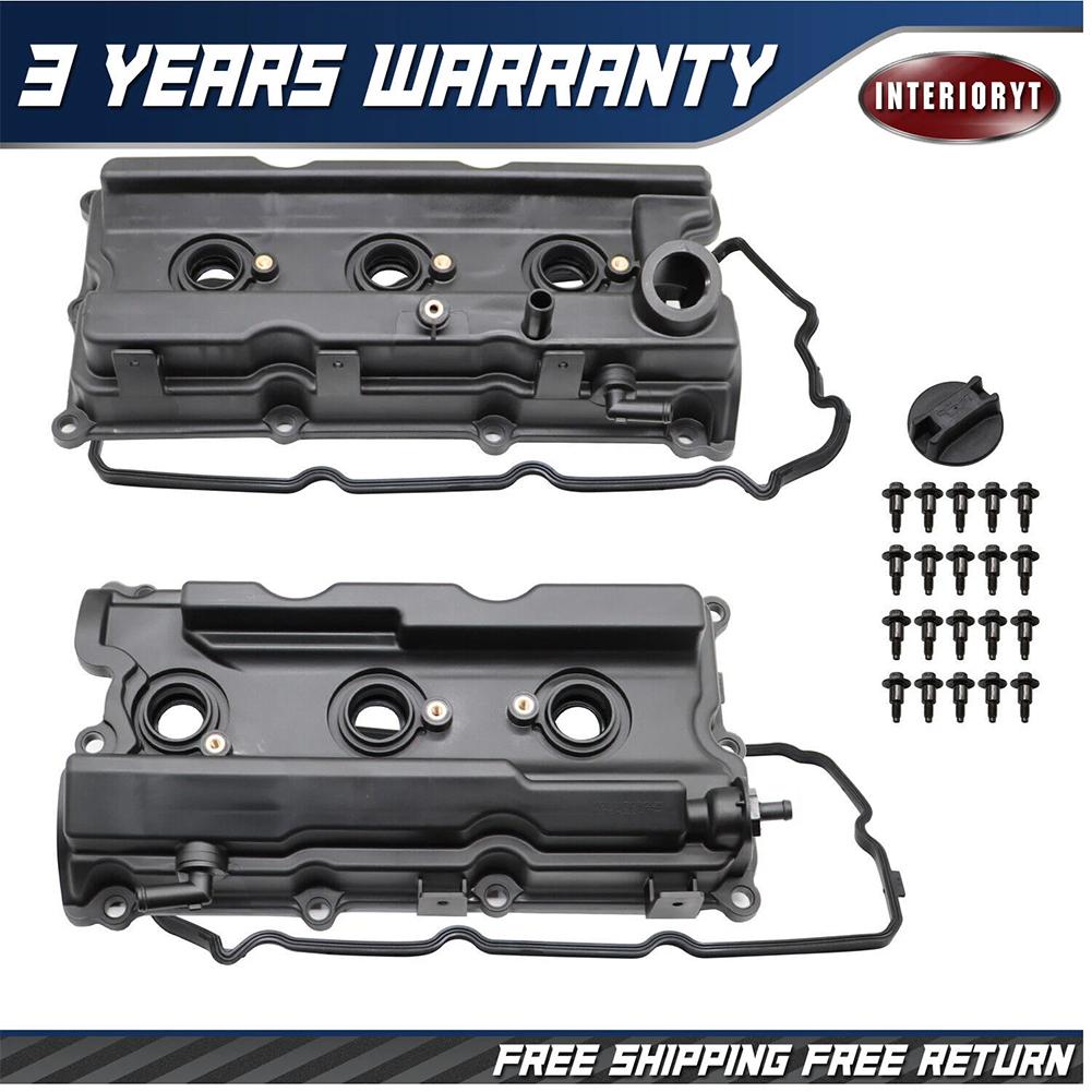 2Pcs Cam Rocker Cover W/Gasket Screw Oil Cap Engine Valve Cover Camshaft Rocker Cover OE 13264-EA200 13264-EA210