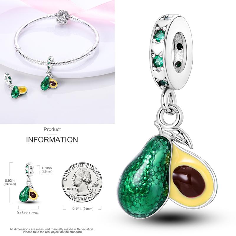 Neuer 925er Silber Kaktus Kleeblatt Anhänger Frühlingsgrüne Serie Perlenanhänger Für Original Perlenarmband DIY Schmuck