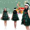 Christmas Skirt Festival Cos Clothing Cake Skirt Sleeveless Xmas Party Cosplay