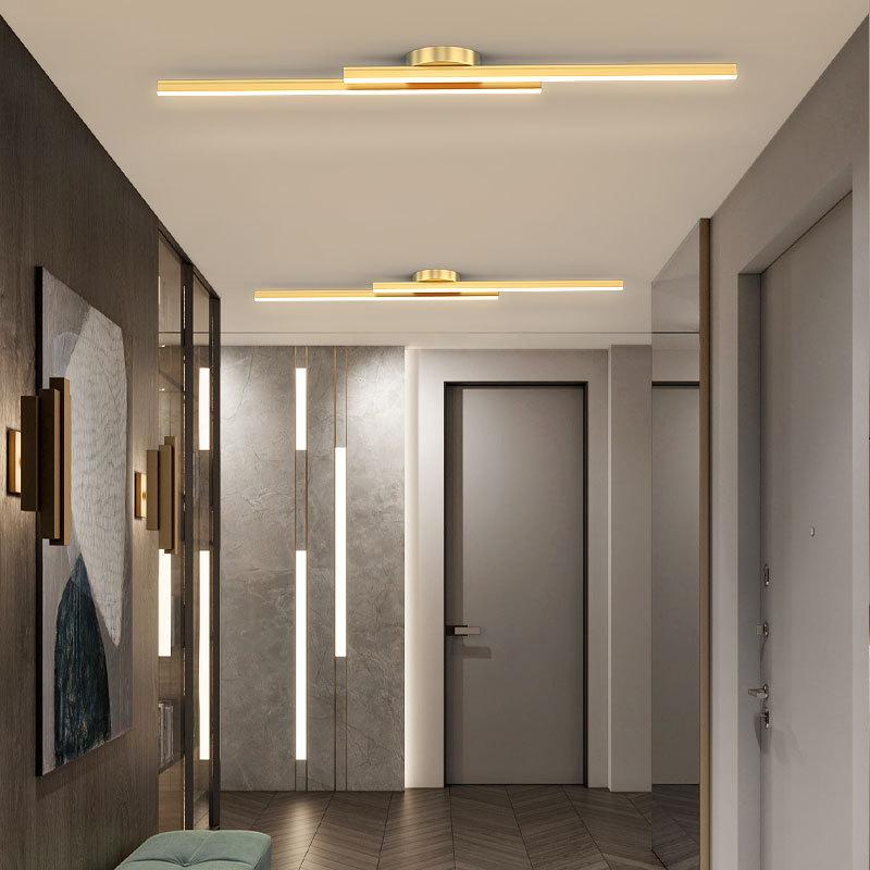 Modern LED Ceiling Light Black Gold 60/80cm Line Lamps For Living Room Entryway Bedroom Hallway Hotel HomeLighting Fixtures