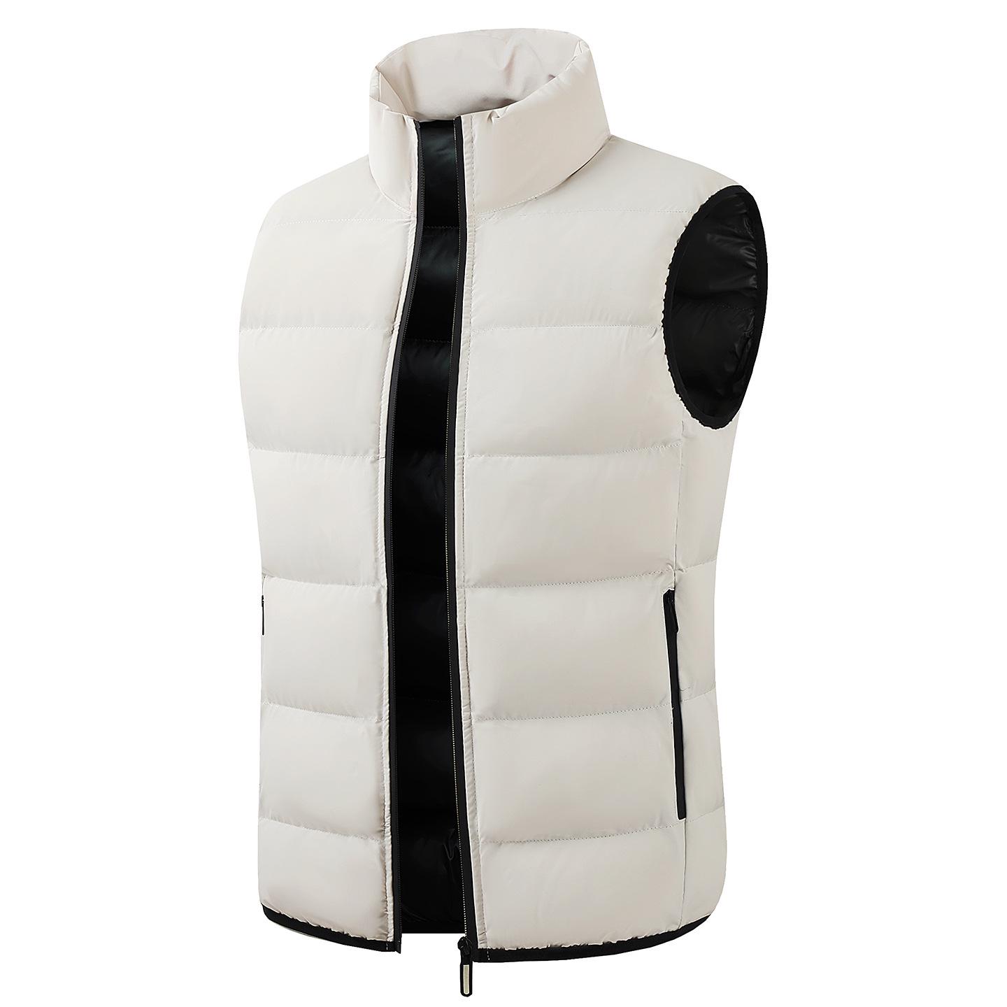 Модный мужской зимний жилет 2025: Повседневная куртка-жилет с воротником-стойкой, без рукавов, теплая 5XL
