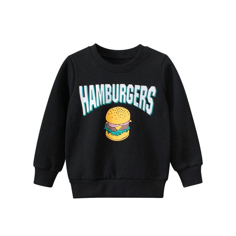 27home Sweater Spring and Autumn Hamburger Fleece Children s Clothing Black 90