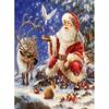 Fai da te Cartone Animato Pupazzo di Neve Pittura Diamante 5D Trapano Rotondo Completo Babbo Natale Ricamo Diamante Regalo di Natale Kit di Ricamo Regalo