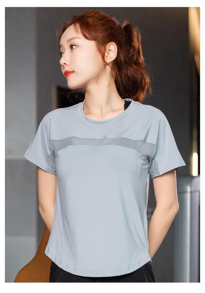 Women's Quick-Dry Mesh Sports Top - Lightweight, Loose-Fit Yoga T-Shirt for Summer