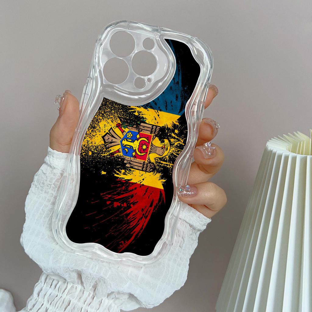 Ae94 Republic of Moldova Flag Protective Phone Cases for Apple iPhone 16 15 14 13 Pro Max 11 12 mini XR 7 8 6s Plus XS Max SE Wave TPU Back Cover
