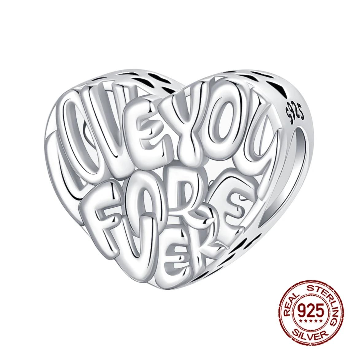 

Copper Red Heart & Mum Dangle Love Forever Charm Fit 4Mm Hole Diamete Bracelet Diy Jewelry For Women Bracelet Beads