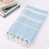 Geometric Striped Doble Side 100% Cotton Boho Green Turkish Flat Weave Terry Cloth Beach Towel