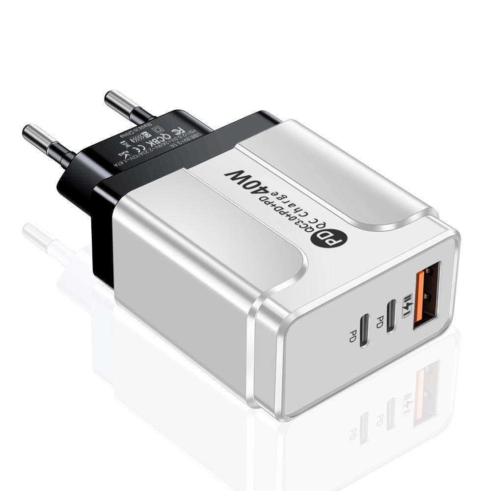 Universal Charger for US/EU/UK/AU: Original Power Adapter with 1 USB + 2 PD Ports