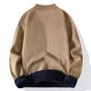 Men Winter Sweater Half Turtleneck Solid Color Fleece Soft Long Sleeves Keep Warm Pullover Plus Size Spring Sweater Men Garment