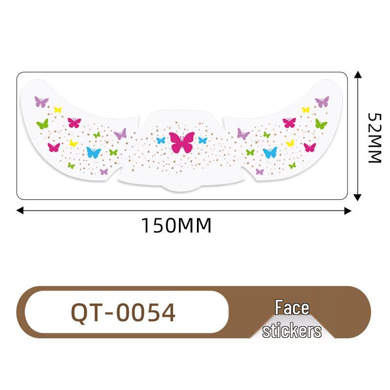 Christmas Butterfly & Flower Face Tattoo Stickers - Fresh European Style Freckle Designs for Parties
