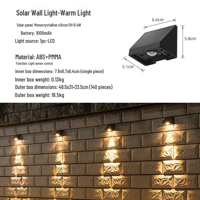 Lishi Solar Outdoor Garden Wall Light