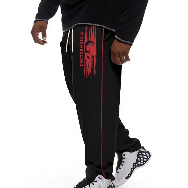 Men's Retro Fitness Pants Men's Sweatpants Loose Straight Casual Pants