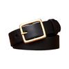 Belt Women's Minimalist Fashion All-Match Brass Pin Buckle Glossy Leather Pure Cowhide Casual Denim Belt