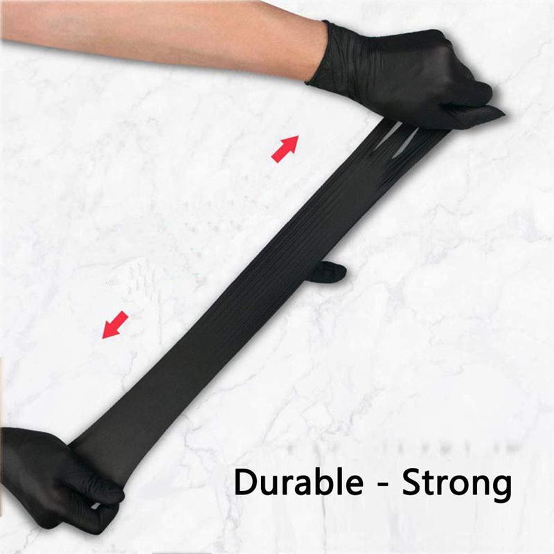 4mil Black Nitrile Gloves Disposable Household Cleaning Gloves for Kitchen Cooking Beauty Tattoo Hair Dye Non-Sterile Textured