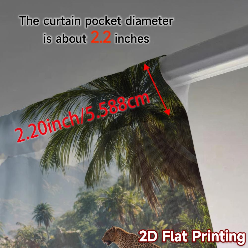2pcs, 2D FLAT PRINTING Curtains (Without Rod) Savannah Oasis Popular Contemporary Curtains 100% Polyester Curtains Thermal