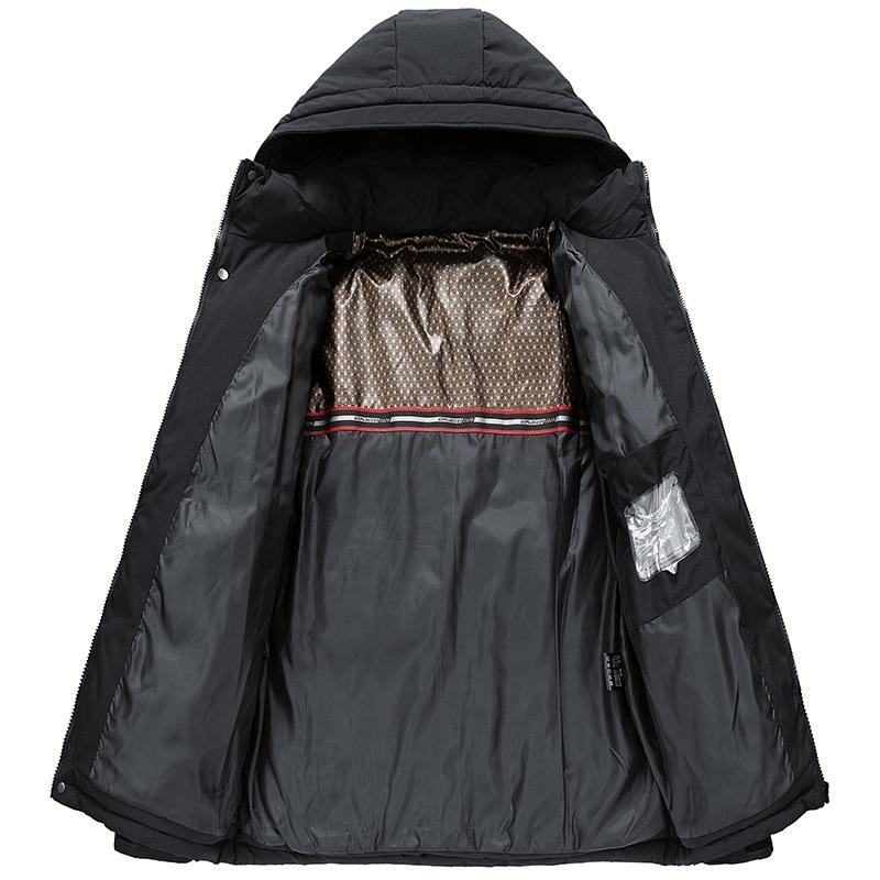 Men's Cotton Jacket for Winter Graphene Warm Hooded Jacket Plus Velvet Thickened Outdoor Cotton Jacket for Men