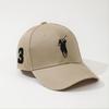 (caqui) Gorra Polo Gorra de Béisbol Deportiva Clásica Sombrero Caballo Grande Jinete Ocio Bordado No. 3