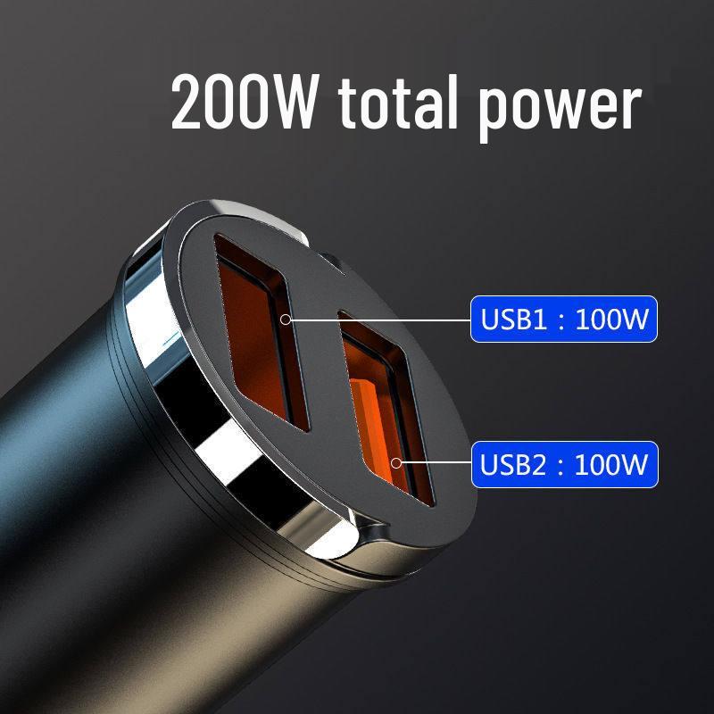 200W Stealth Car Charger USB Converter for 12V - Super Fast Charging