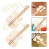 2 Pcs Baby Toys Woody Wooden Guitar Decor DIY Crafts Unfinished Music For Kids Graffiti Preschool