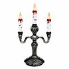 Candelabro Teschio di Halloween con Candela LED Decorazione, Ornamento Spettrale da Tavolo, Personalizzato per Scena di Festa