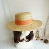 Foreign Trade Europe And The United States Summer Women'S Straw Big Eaves Wide Eaves Shading Travel Vacation Panama Flat Top Top Hat Versatile