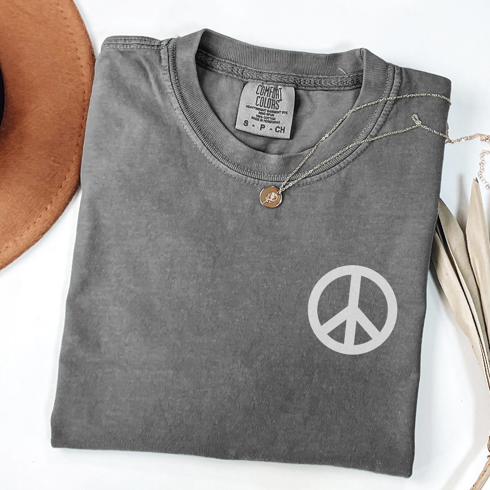 Peace Sign Comfort Colors Shirt: Freedom & Love Tee XL